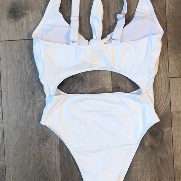 White Cutout One-Piece - Picture 6 of 7